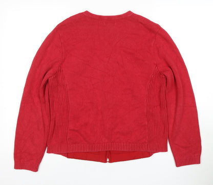 Croft & Barrow Women's Red Full Zip Jacket L