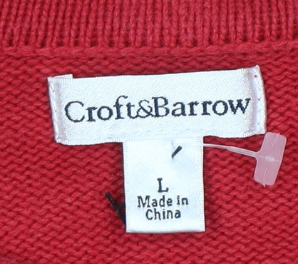 Croft & Barrow Women's Red Full Zip Jacket L