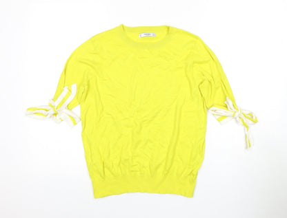Womens UK Size 12 Mango Yellow Basic Blouse