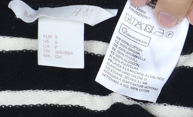 Womens UK Size 12 H&M Black Basic T-Shirt