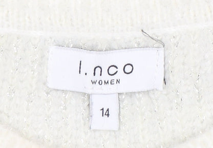 I.nco Women's Multicoloured Striped Jumper, Size 14