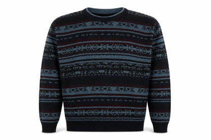 High Bridge For Men Men's Multicoloured Fair Isle Crew Neck Jumper