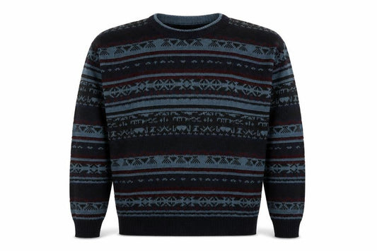 High Bridge For Men Men's Multicoloured Fair Isle Crew Neck Jumper