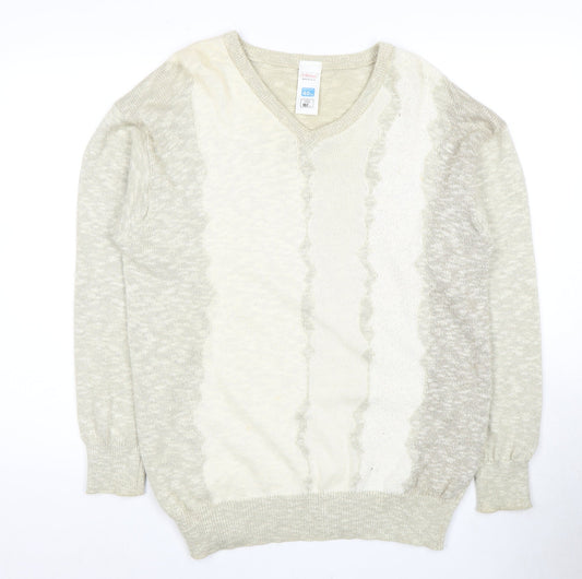 St Michael Men's Beige V-Neck Pullover Jumper M