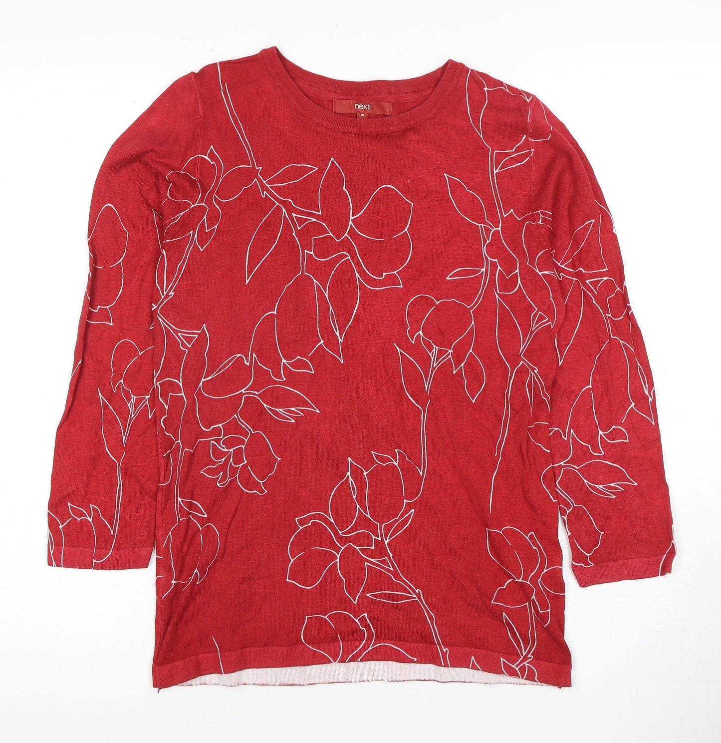 Womens UK Size 10 NEXT Red Basic T-Shirt