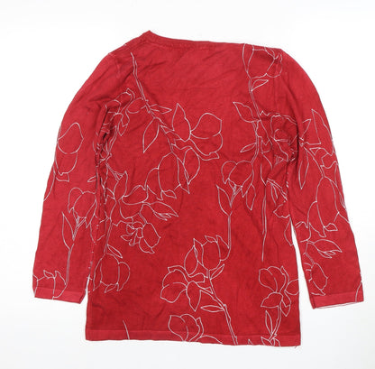 Womens UK Size 10 NEXT Red Basic T-Shirt
