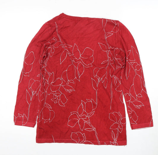 Womens UK Size 10 NEXT Red Basic T-Shirt