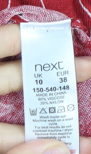 Womens UK Size 10 NEXT Red Basic T-Shirt