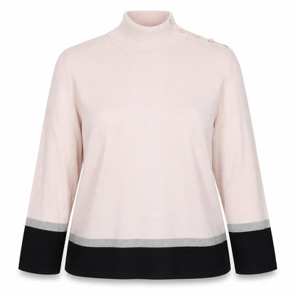 M&Co Women's Pink High Neck Knit Blouse Size 18