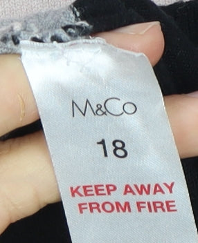 M&Co Women's Pink High Neck Knit Blouse Size 18