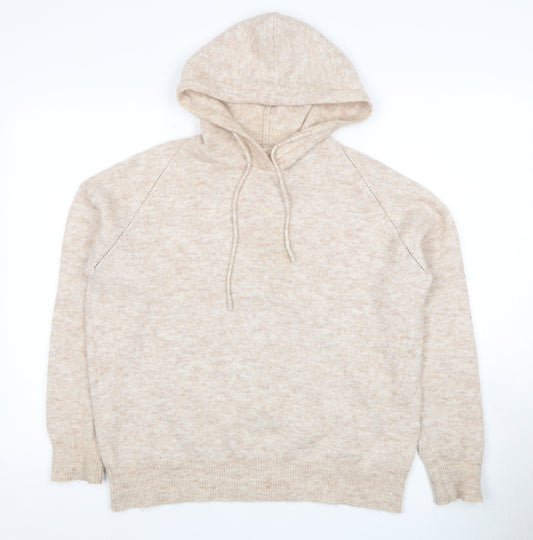 Hush Women's Beige Hooded Pullover Jumper XS