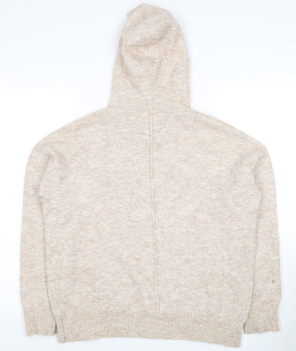 Hush Women's Beige Hooded Pullover Jumper XS