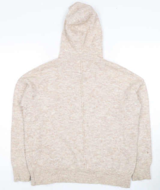 Hush Women's Beige Hooded Pullover Jumper XS