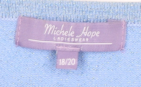 Womens UK Size 18 Michele Hope Blue Cardigan Jumper