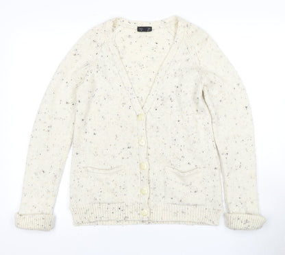 Womens UK Size 8 Topshop Ivory Cardigan Jumper