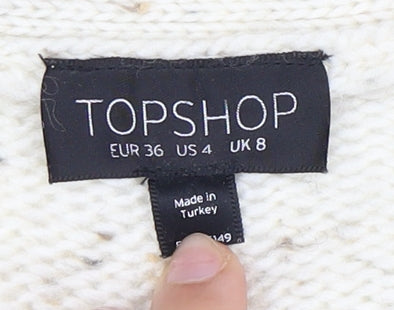 Womens UK Size 8 Topshop Ivory Cardigan Jumper
