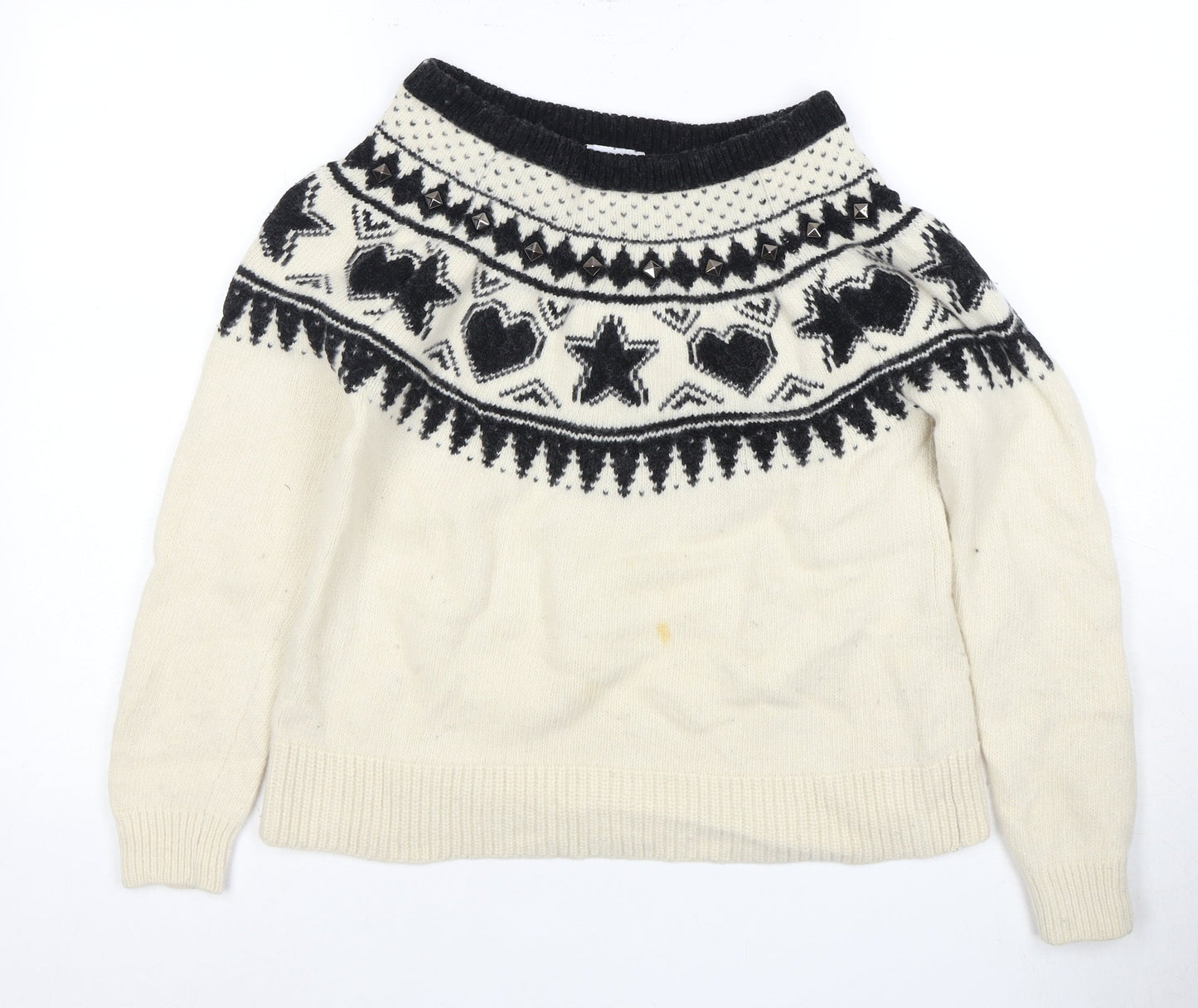 My Twin Twinset Women’s Ivory Wool Pullover Jumper S
