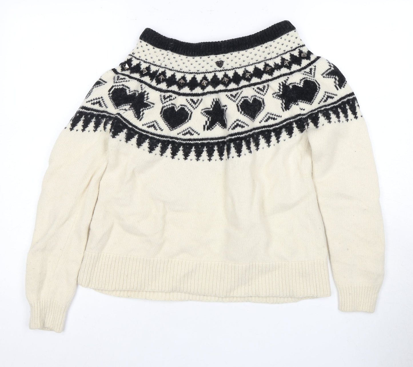 My Twin Twinset Women’s Ivory Wool Pullover Jumper S