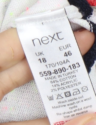 Womens UK Size 18 NEXT White Pullover Jumper