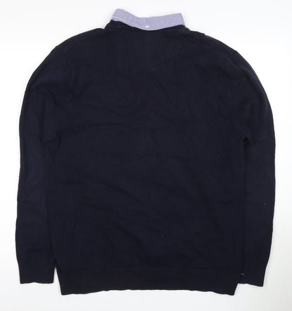 Next Men's Black V-Neck Pullover Jumper, Large