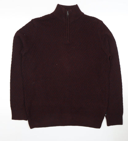 Burton Menswear Men's Brown Pullover M High Neck