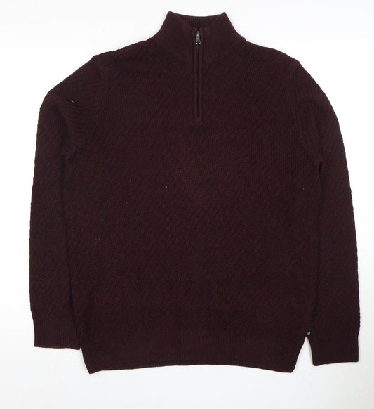 Burton Menswear Men's Brown Pullover M High Neck