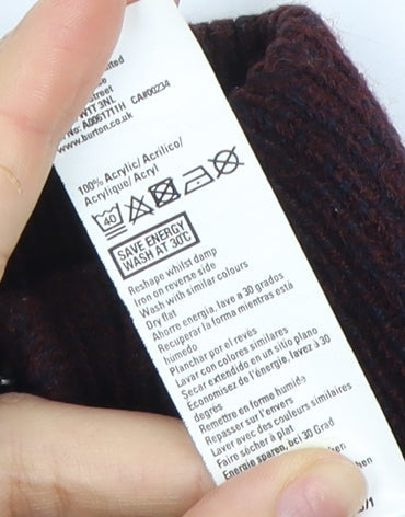 Burton Menswear Men's Brown Pullover M High Neck