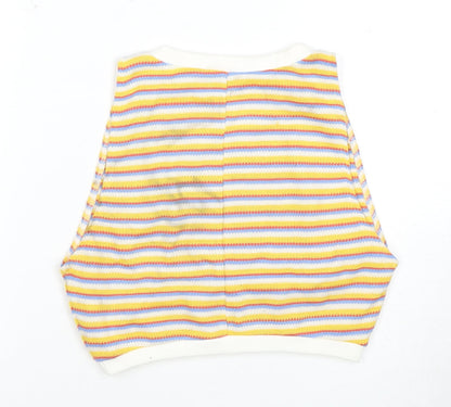 Womens UK Size 4 Zara Multicoloured Cropped Tank