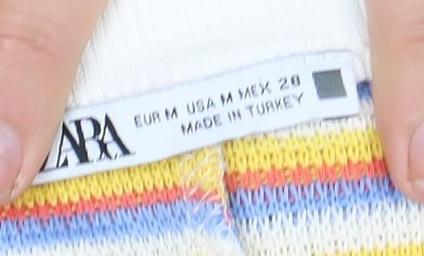 Womens UK Size 4 Zara Multicoloured Cropped Tank