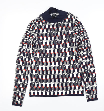 Womens UK Size 10 River Island Multicoloured Jersey Blouse