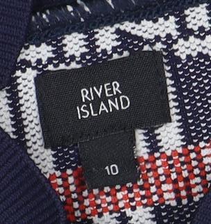 Womens UK Size 10 River Island Multicoloured Jersey Blouse