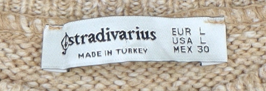 Womens UK Size L Stradivarius Beige Pullover Jumper