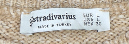 Womens UK Size L Stradivarius Beige Pullover Jumper