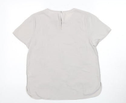 Womens UK Size 10 Oasis Grey Basic Blouse