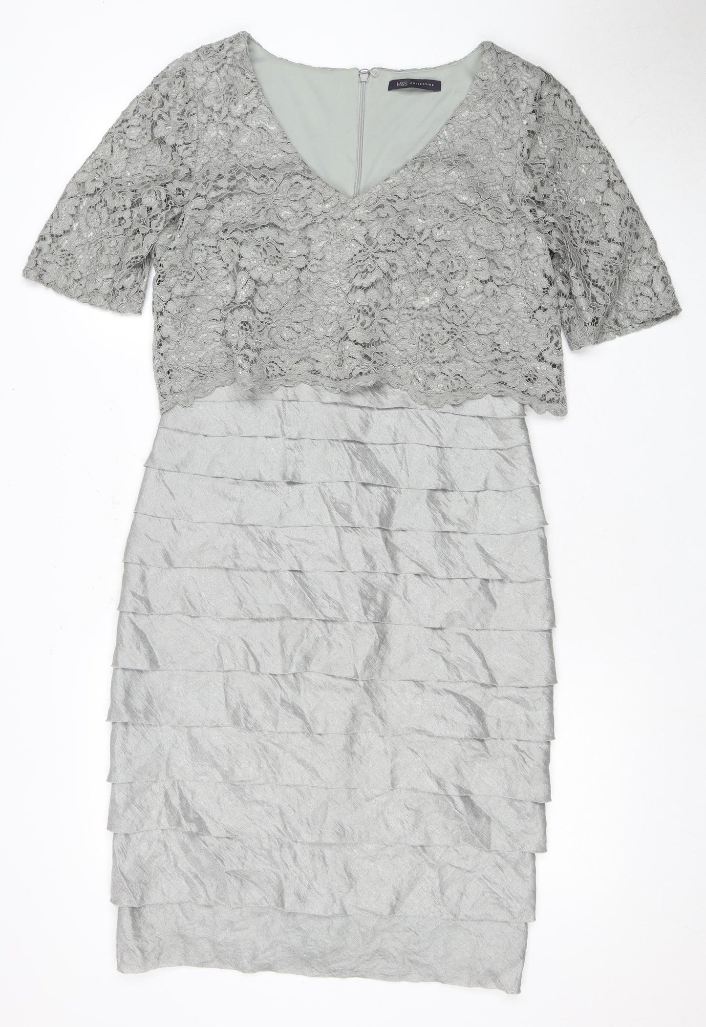 Marks and Spencer Women's Grey Pencil Dress, Size 12