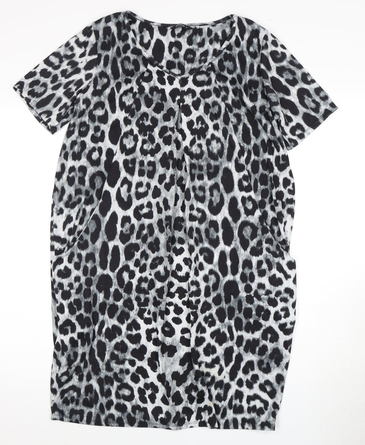 Roman Women's Animal Print Short Sleeve Dress, Size 12