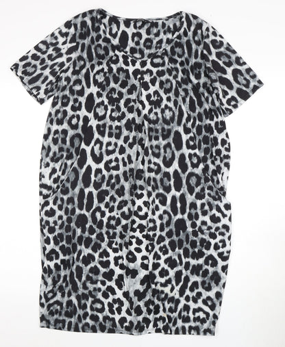 Roman Women's Animal Print Short Sleeve Dress, Size 12