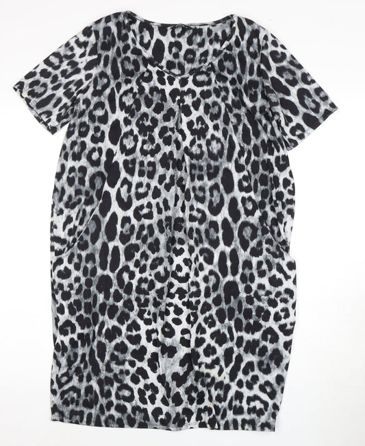Roman Women's Animal Print Short Sleeve Dress, Size 12