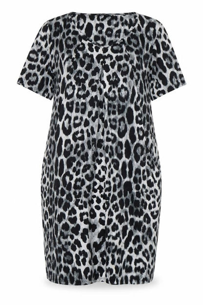 Roman Women's Animal Print Short Sleeve Dress, Size 12