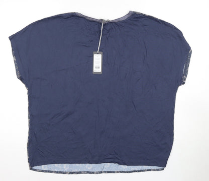 Laura Ashley Women's Blue Floral Blouse, Size 18