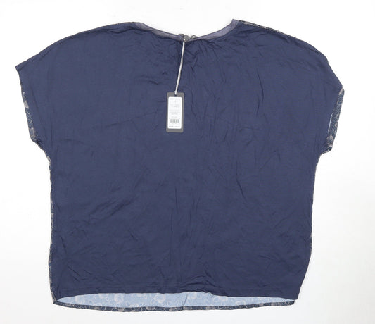 Laura Ashley Women's Blue Floral Blouse, Size 18