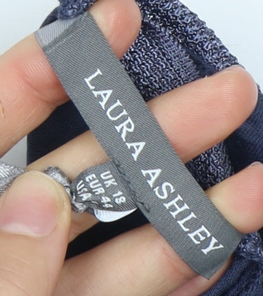 Laura Ashley Women's Blue Floral Blouse, Size 18