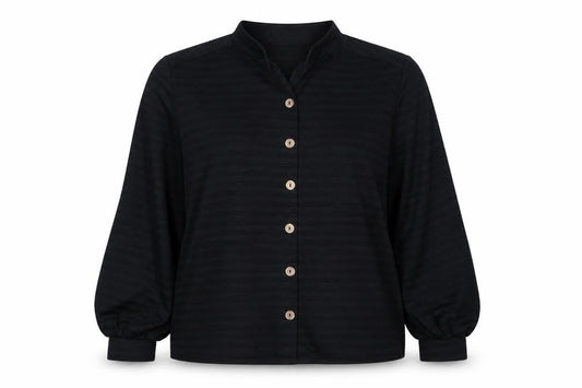 Alison Jane Women's Black Long Sleeve Button-Up