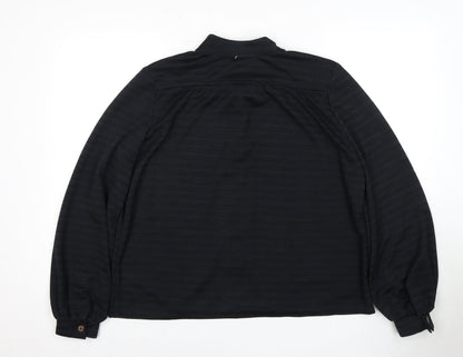 Alison Jane Women's Black Long Sleeve Button-Up