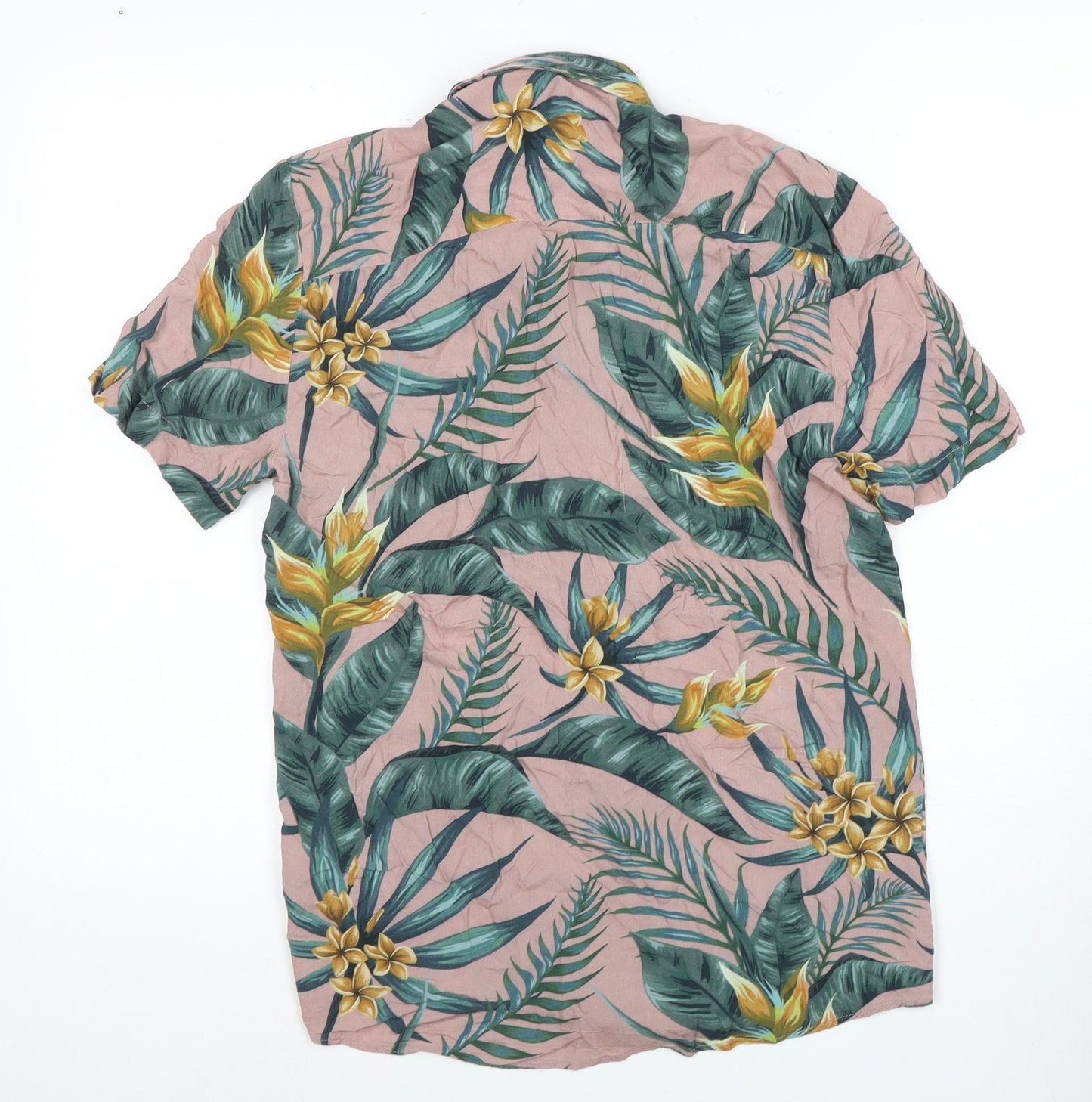 Topman Men's Floral Short Sleeve Shirt Multicoloured S