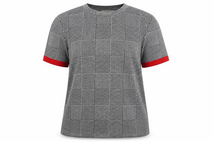 Zara Trafaluc Women's Check T-Shirt, Size 18, Black