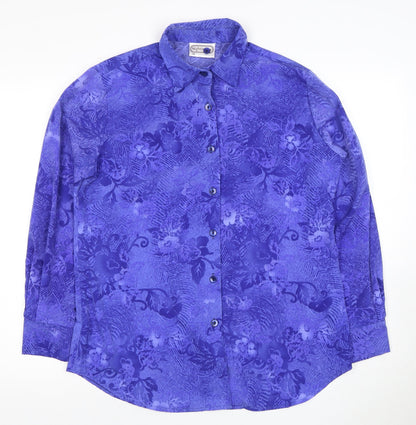 Womens UK Size 12 Nightingales Purple  Button-Up