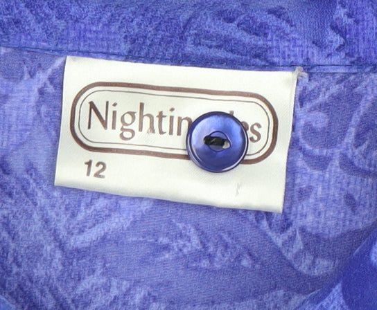 Womens UK Size 12 Nightingales Purple  Button-Up
