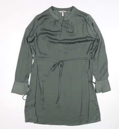 H&M Women's Green Shirt Dress - Size L, Elegant and Chic