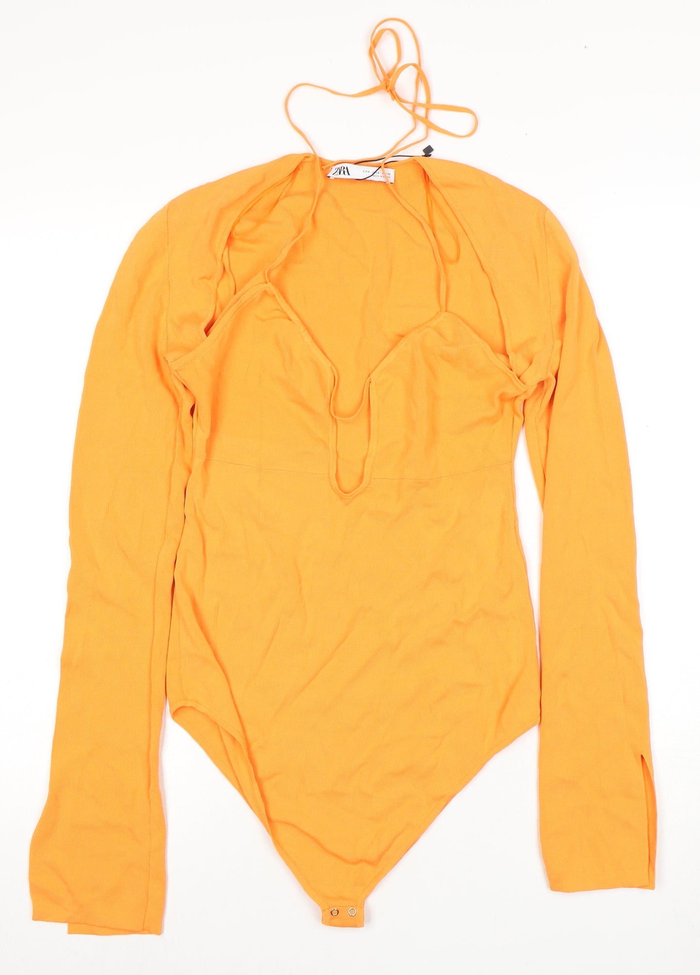 Zara Women’s Orange Bodysuit, UK 12, Casual Spring Style